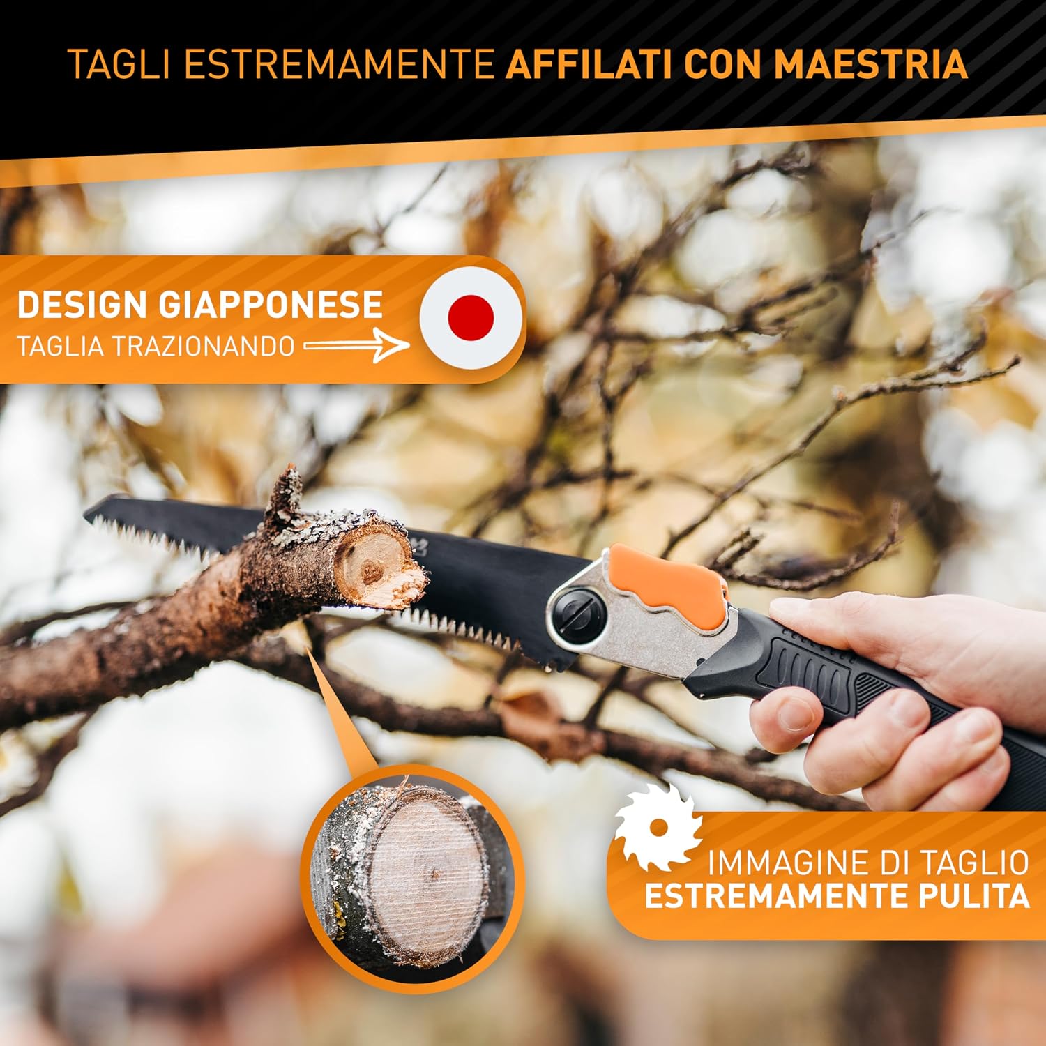 Detalle de HARDTWERK ALPHA: Sega pieghevole per potatura con blocco di sicurezza (210 mm)