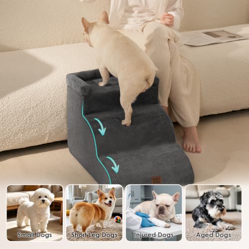 Detalle de EHEYCIGA Escalier Chien 3 Marches – Rampe pour canapé et lit, 35,5 cm de hauteur