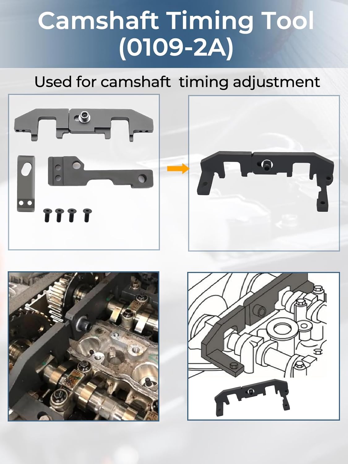 Thumbnail 2 de Kit de calage moteur Wvoillty pour courroie de distribution – outils spécifiques 1.0/1.2 VTi (VVT) / GDI PureTech – réf. 0109-2A, 109-2C, 109-2D