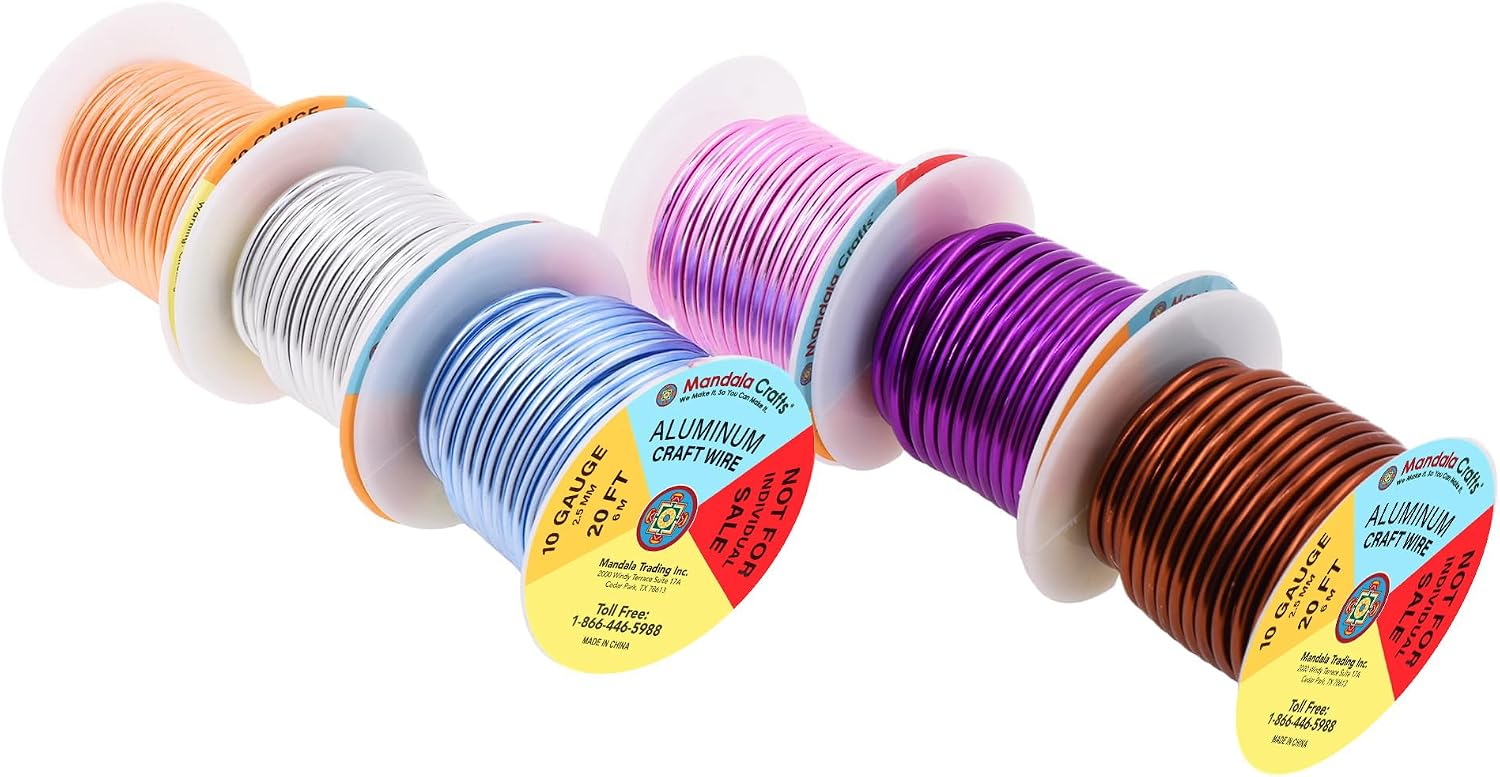 Detalle 2 de Mandala Crafts 10 Gauge Anodized Aluminum Wire 120 FT
