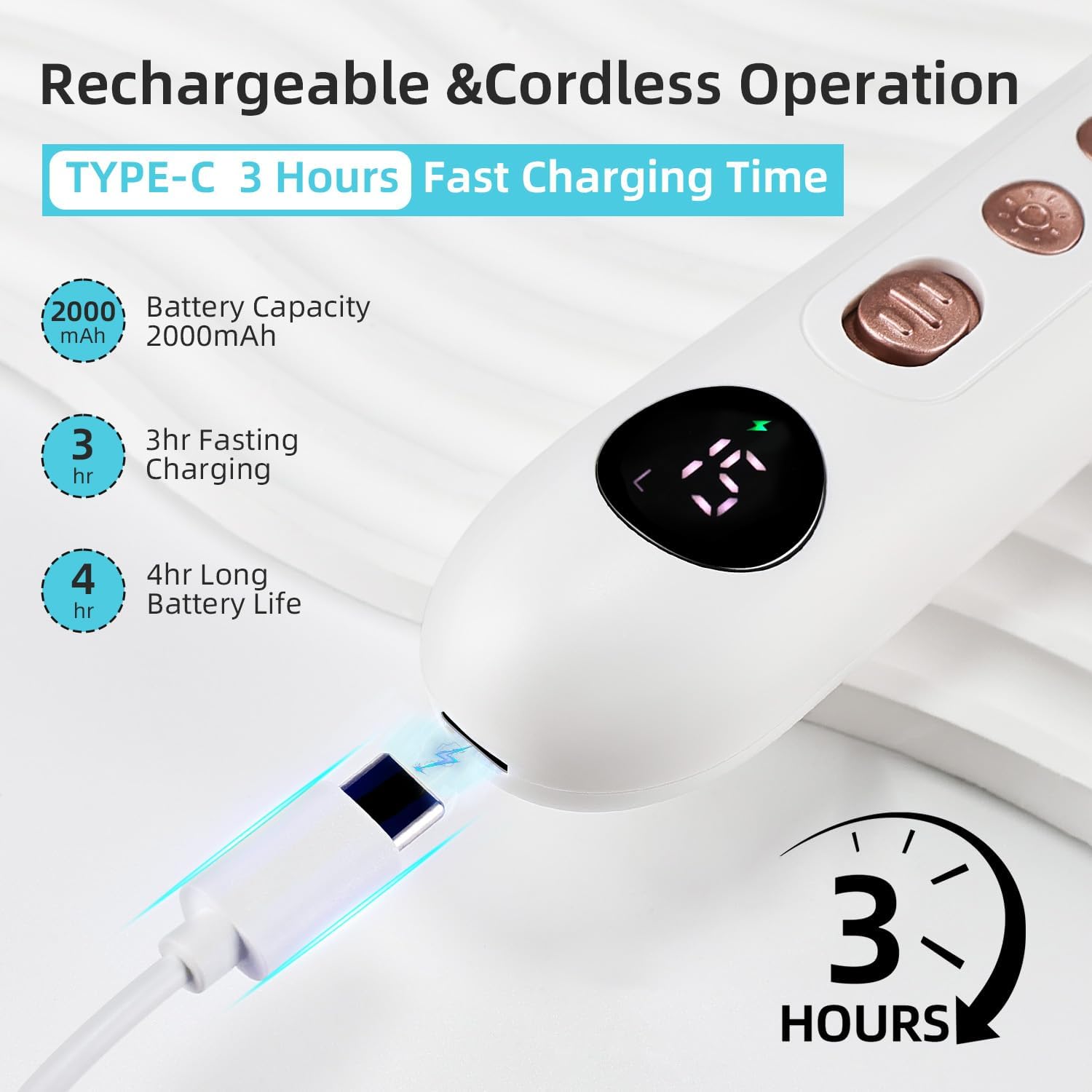 Thumbnail 2 de JODSONE Lima Elettrica per Piedi 2 in 1, senza fili, 15 velocità fino a 4500RPM