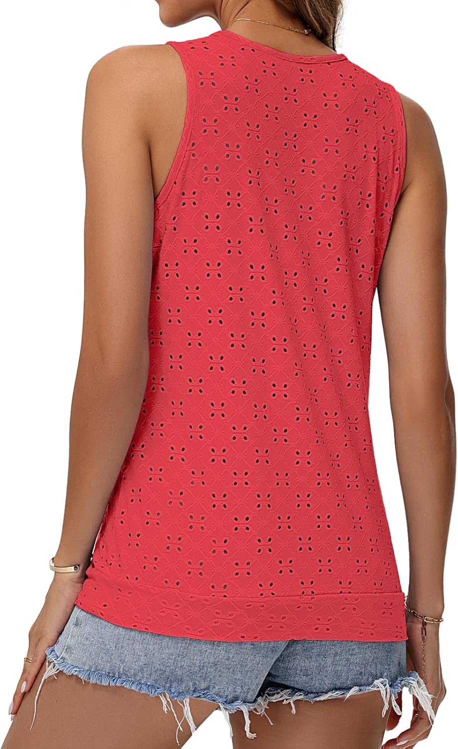 Thumbnail 4 de Tanmolo Damen Tank Top Ärmellos – Sommer-Look mit V-Ausschnitt und Glanzring