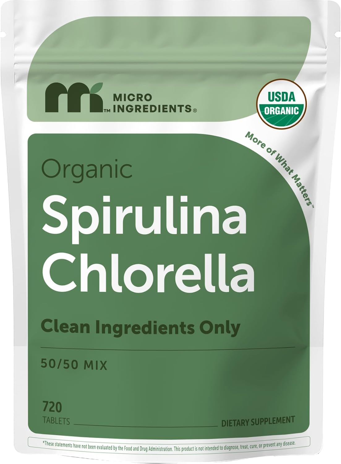 Detalle de Micro Ingredients TRR-0015 Organic Spirulina Chlorella Tablets, 720 Count