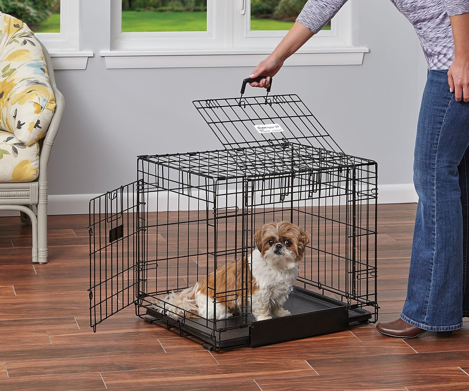 Detalle de MidWest Homes for Pets Small Ovation: gabbia pieghevole a doppia porta per cani di piccola taglia