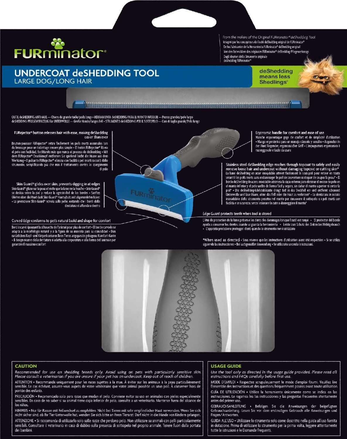 Detalle de FURminator deShedding para perros grandes 🐶, Cepillo Talla L