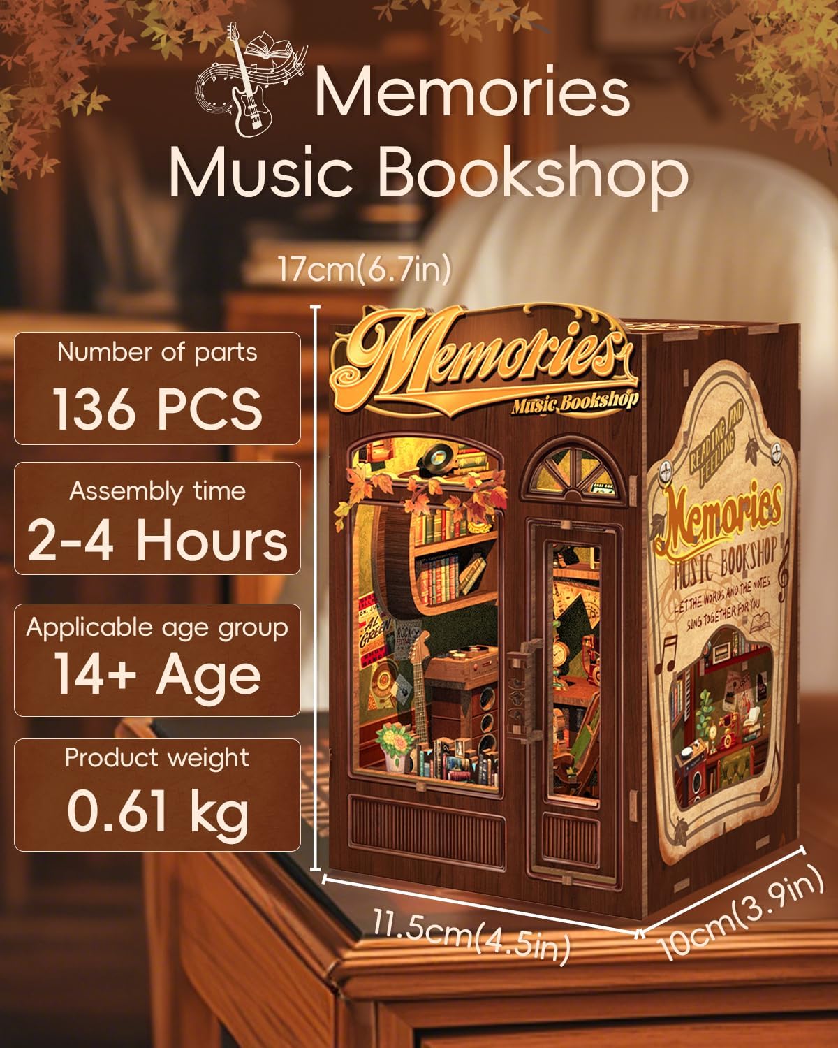 Thumbnail 1 de CUTEBEE Book Nook Kit puzzle 3D lumineux