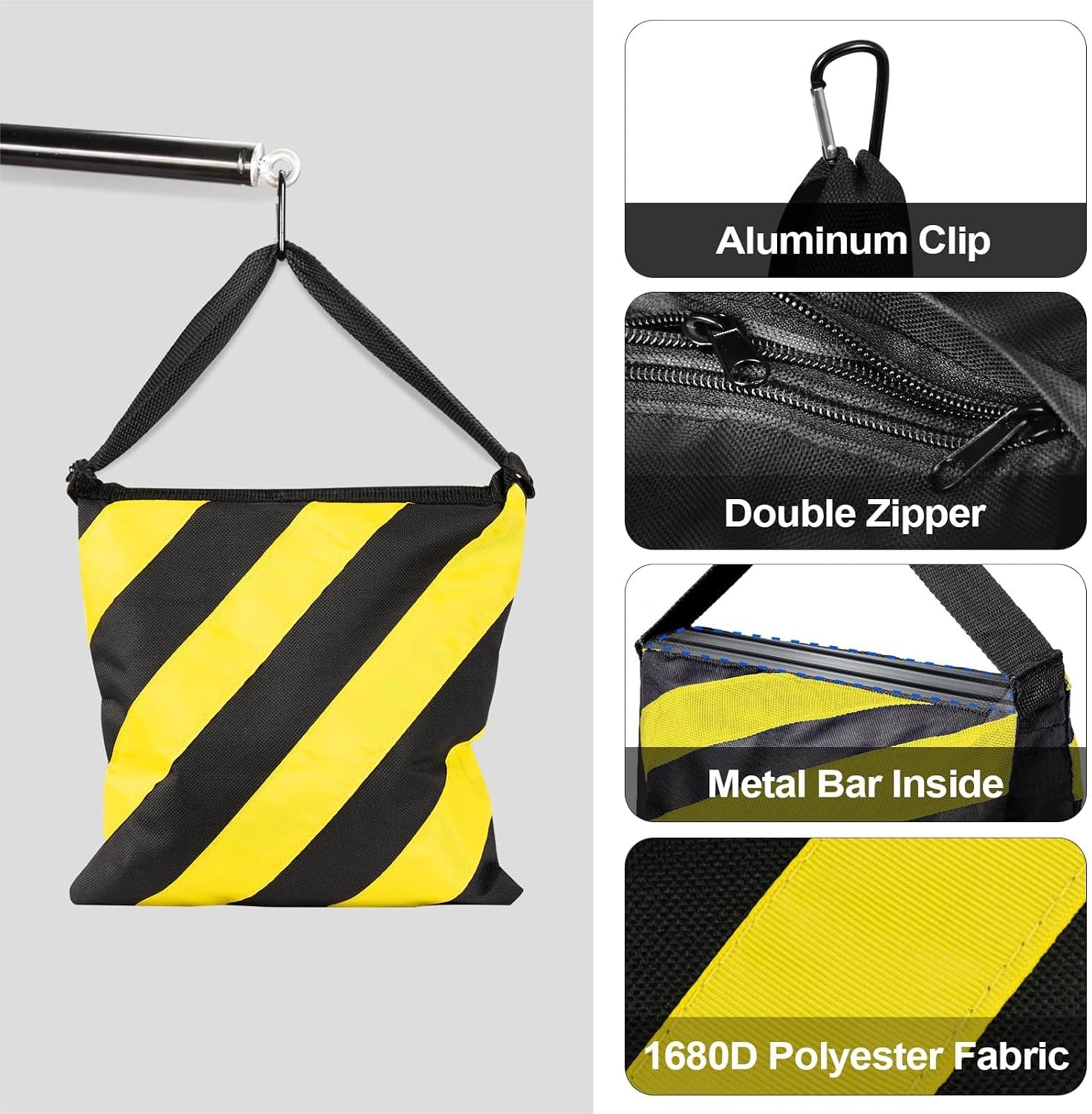 Thumbnail 4 de EMART Heavy Duty Sandbags (8 Pack) – Weight Bags for Photography, Light Stands & Tripods, Yellow & Black