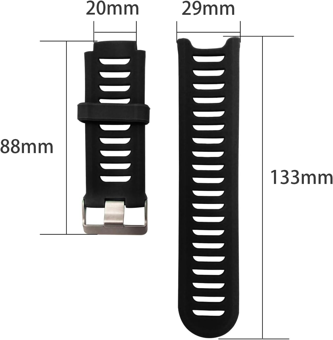 Thumbnail 2 de INF 20mm Breathable Silicone Replacement Strap for Garmin Forerunner 910XT (Quick-Release, Waterproof Sport Band)