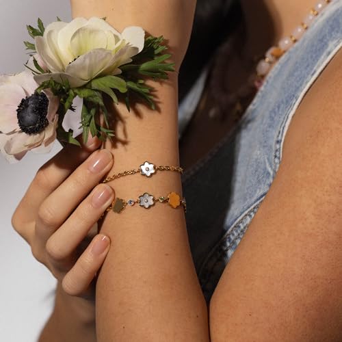 Thumbnail 3 de Purelei Flourish Armband – Filigranes Blütenarmband aus Edelstahl, verstellbar 16–19 cm