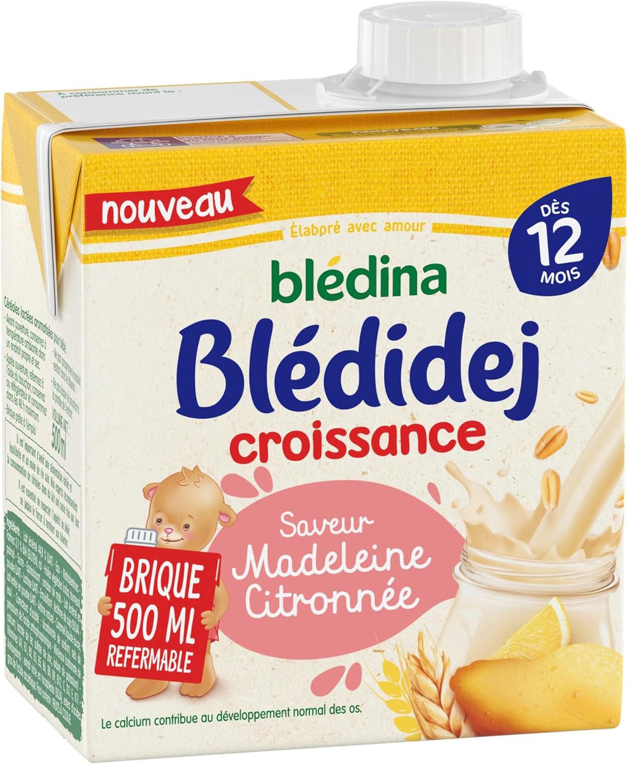 Detalle 2 de Blédina Blédidej céréales lactées Madeleine citronné 6 x 500mL 🥣