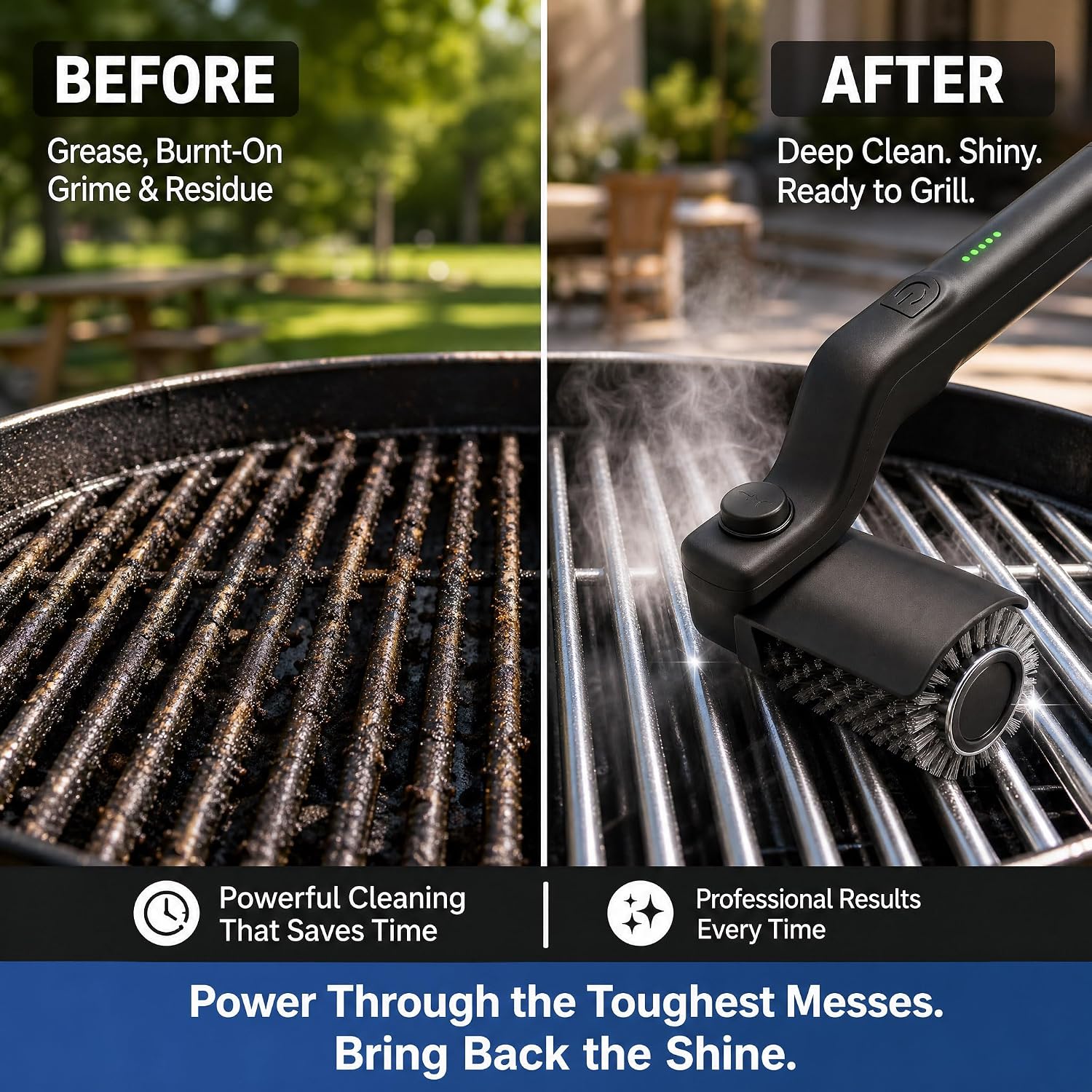 Thumbnail 4 de Spazzola elettrica per barbecue a batteria con testa orientabile 180° – Tre velocità, 90 minuti di autonomia, impermeabile