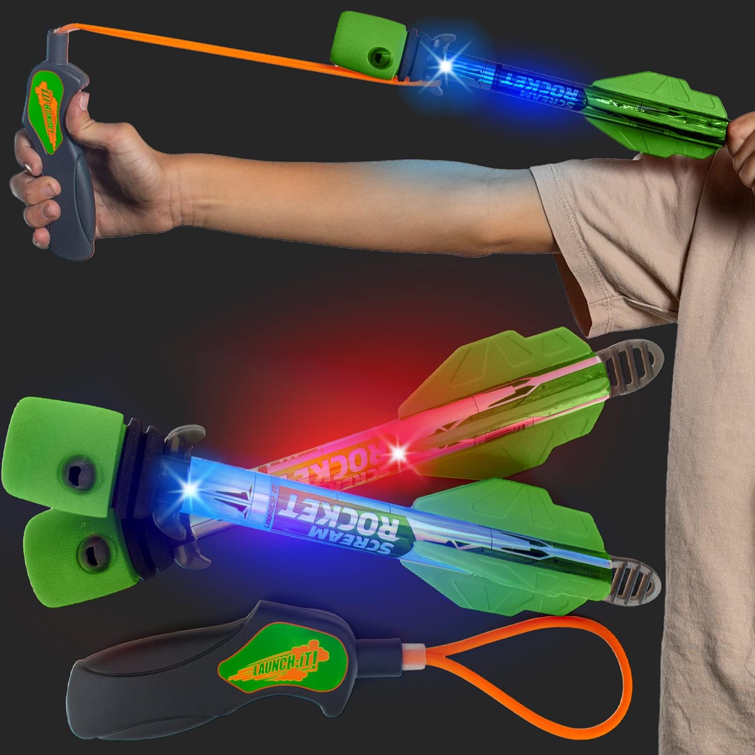 Detalle de Light Up Foam Rocket Launcher 250 ft