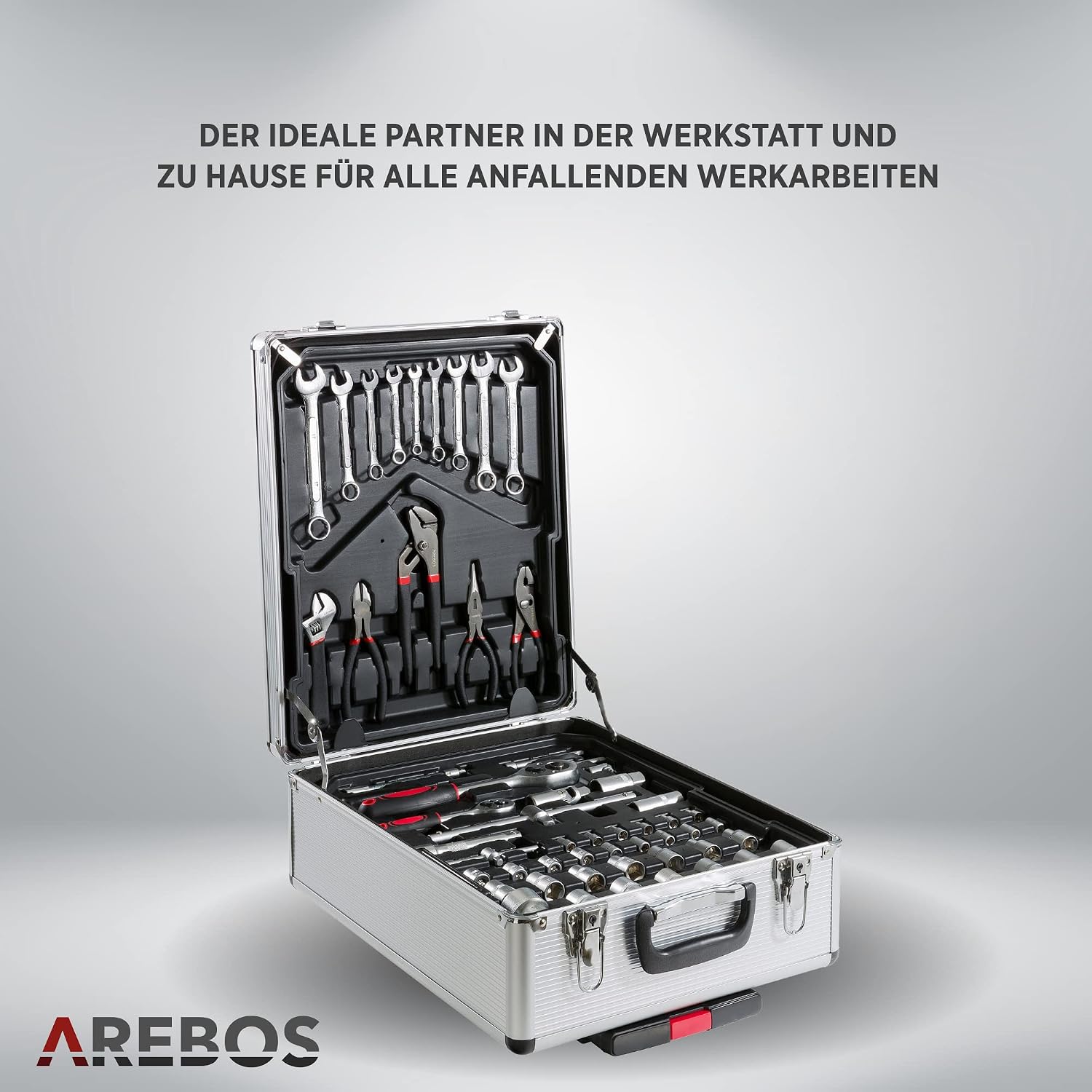 Thumbnail 2 de Arebos Werkzeugkoffer 1200-tlg mit Rollen