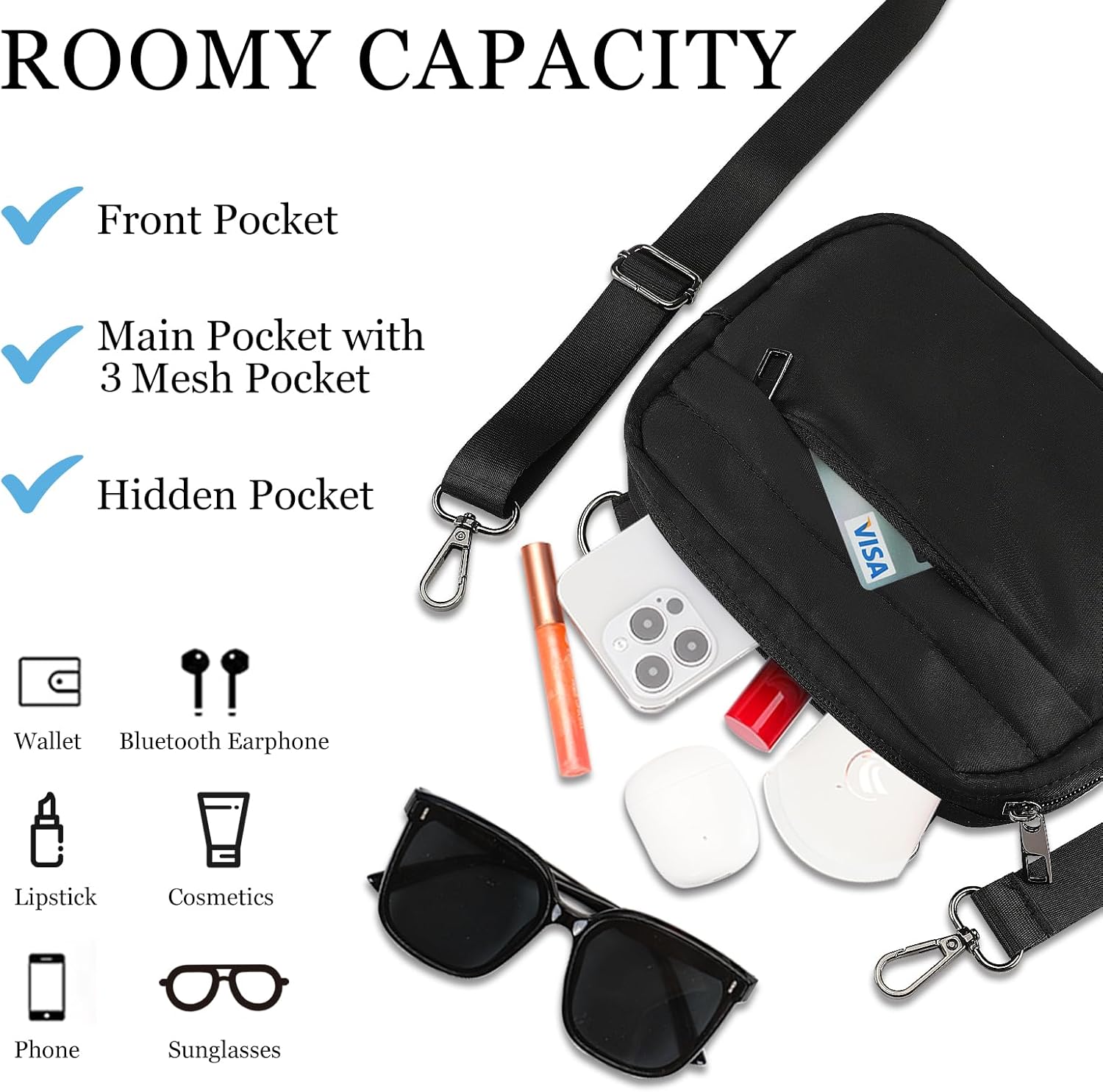 Thumbnail 2 de MAXTOP Small Crossbody Bag for Women and Men – Compact Belt Bag with Adjustable Strap
