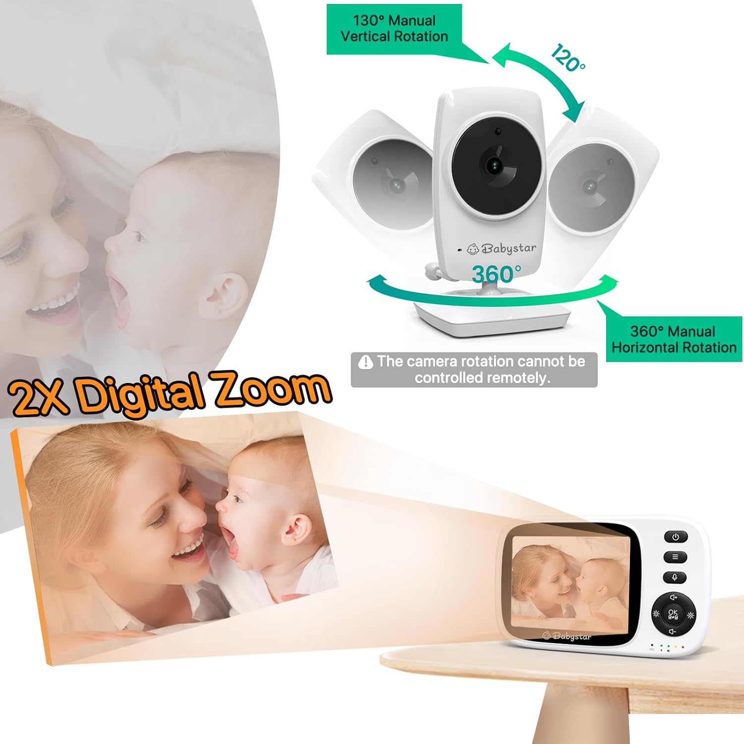 Thumbnail 5 de Babystar 3.2-Inch Wireless Baby Monitor with Camera and Night Vision