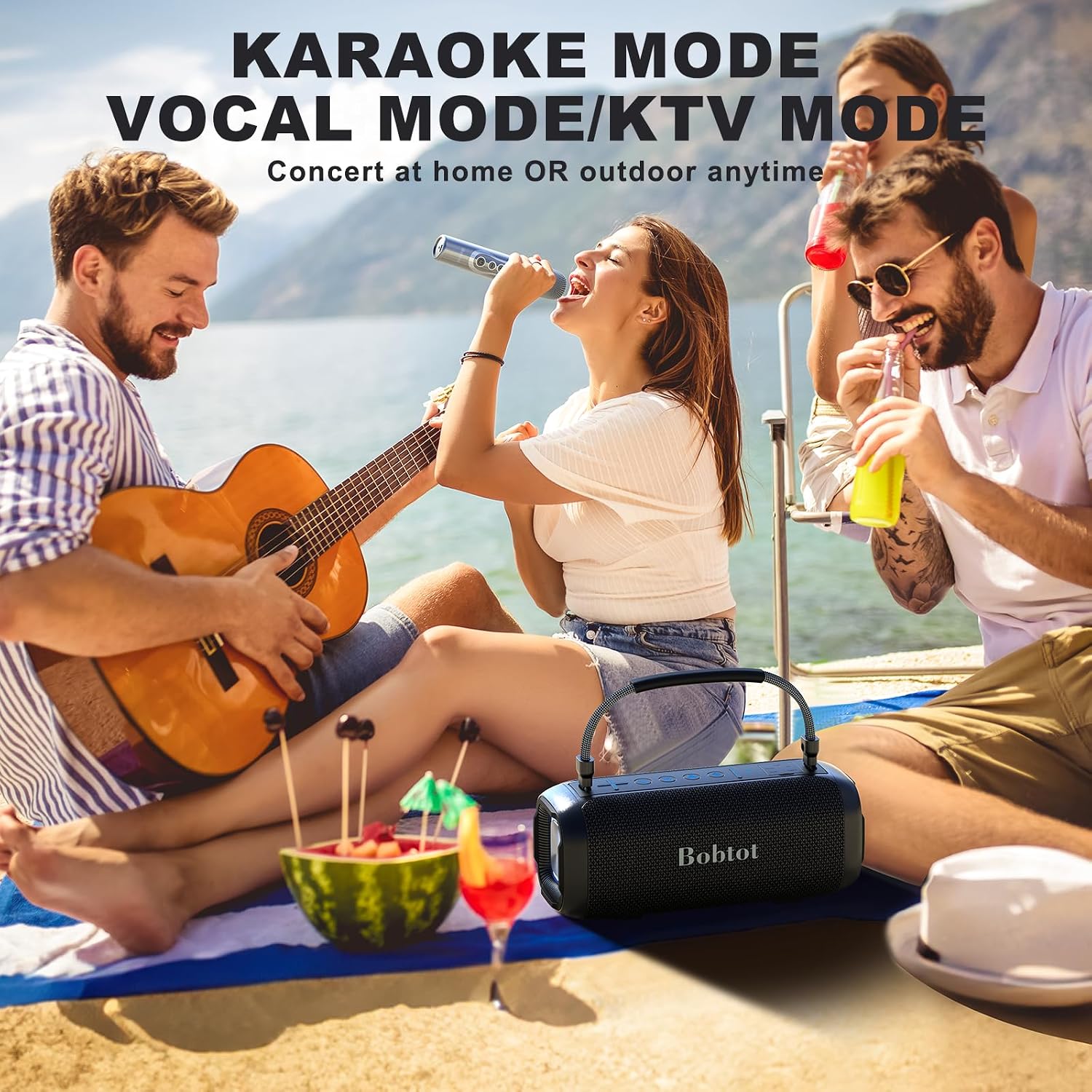 Thumbnail 6 de Bobtot ET29-HSK Portable Karaoke Machine, 40W, IPX6, RGB Lights