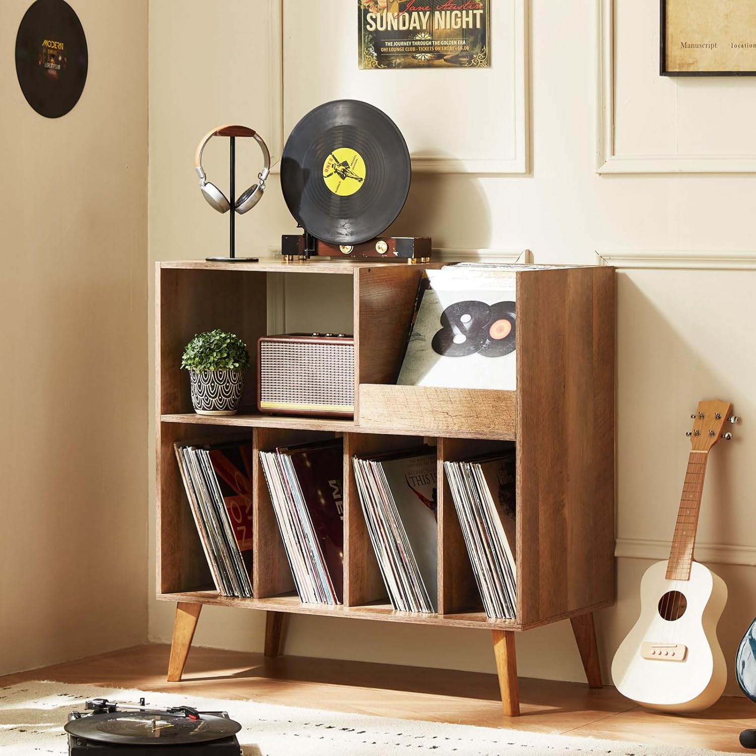 Thumbnail 3 de Large record stand with storage for 300 albums