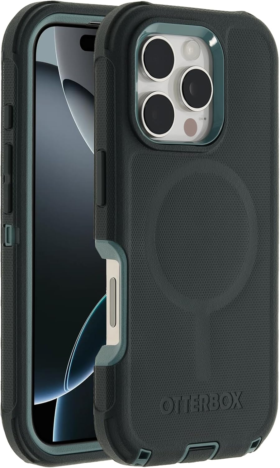 Detalle de OtterBox ディフェンダーシリーズ iPhone 16 Proケース、3層構造・MagSafe対応・セージブラッシュグリーン