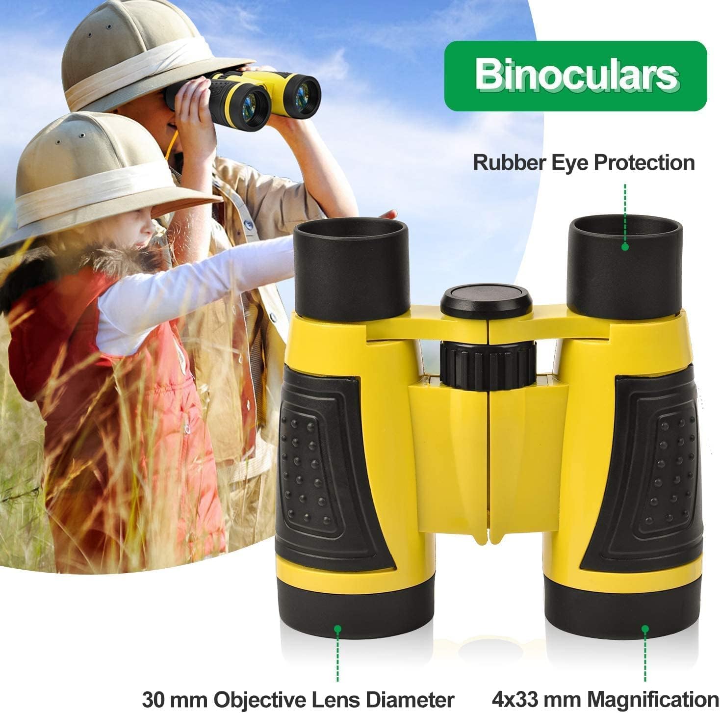 Detalle de Ensemble Explorateur Extérieur – Jumelles 4x30 et Kit de Découverte pour Enfants (22 Pièces)