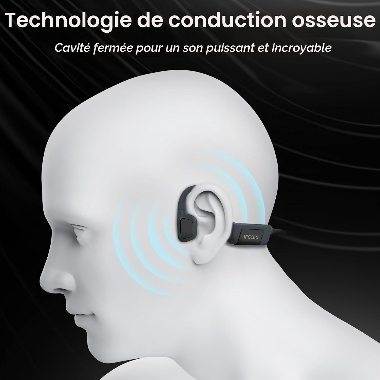 Thumbnail 6 de IFECCO X7 hoofdtelefoon met beengeleiding, IP68 en 32 GB MP3-geheugen