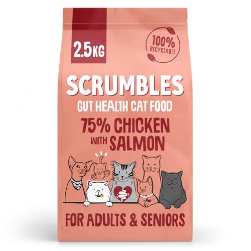 Detalle de Scrumbles All Natural Dry Cat Food with Chicken & Fresh Salmon (2.5 Kg) – High Protein for Adults & Seniors