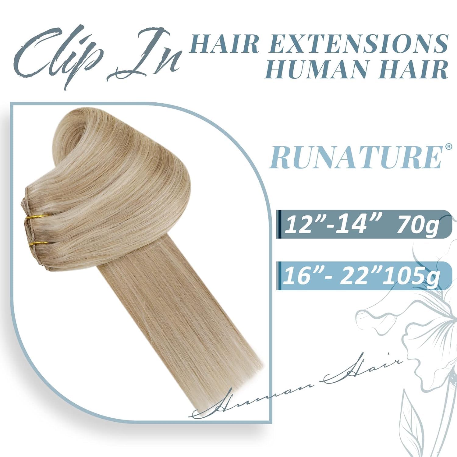 Thumbnail 1 de RUNATURE Echthaar Clip Blond 45 cm