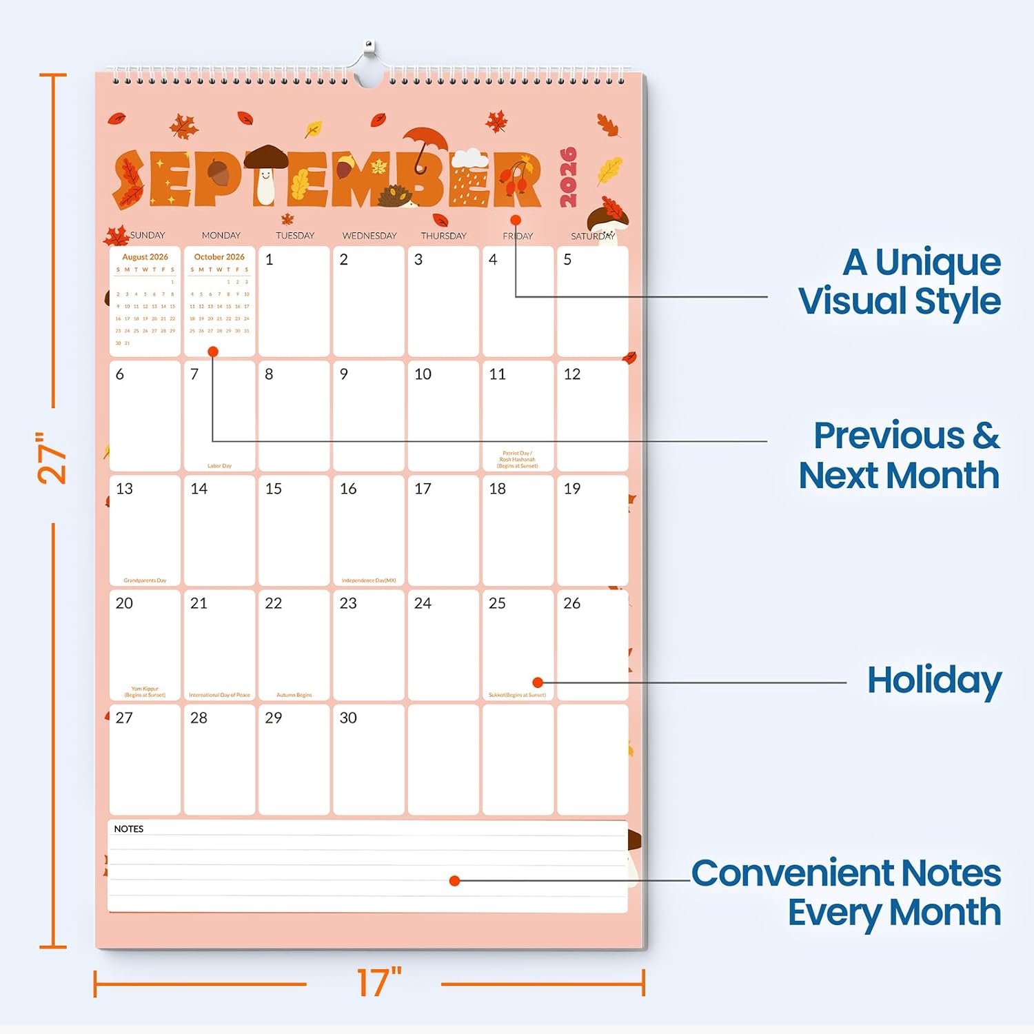 Detalle de SUNEE Wall Calendar, 17 x 27 inches