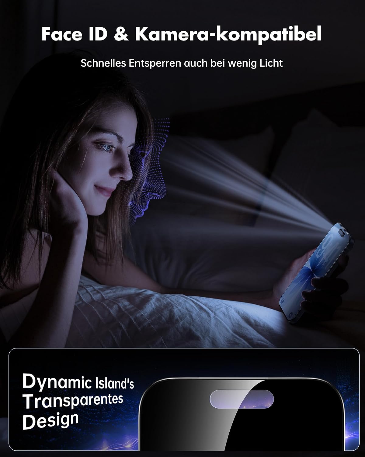 Detalle 2 de UNBREAKcable Panzer Sichtschutz Glas für iPhone 17 (6,3 Zoll) – Privacy Screen mit Anti Spy, 2er Set