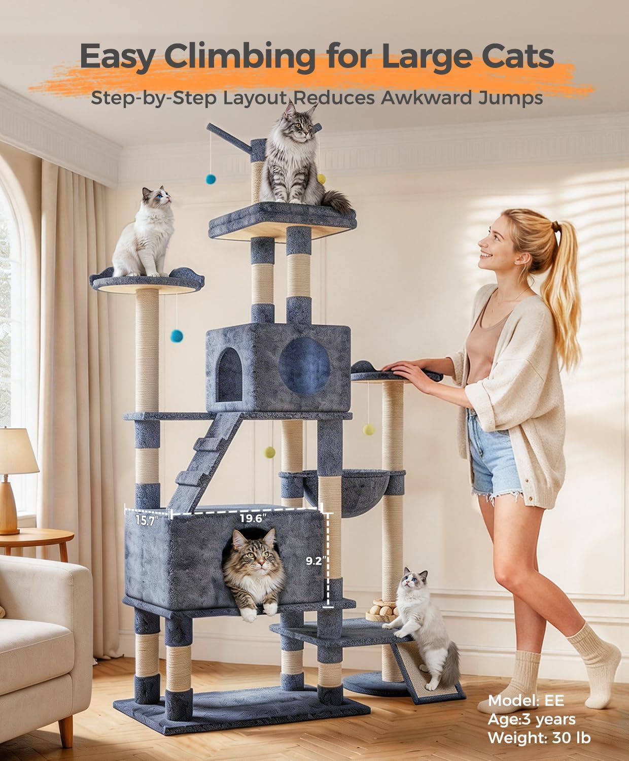Detalle 1 de Cat Tree 76-Inch Tower