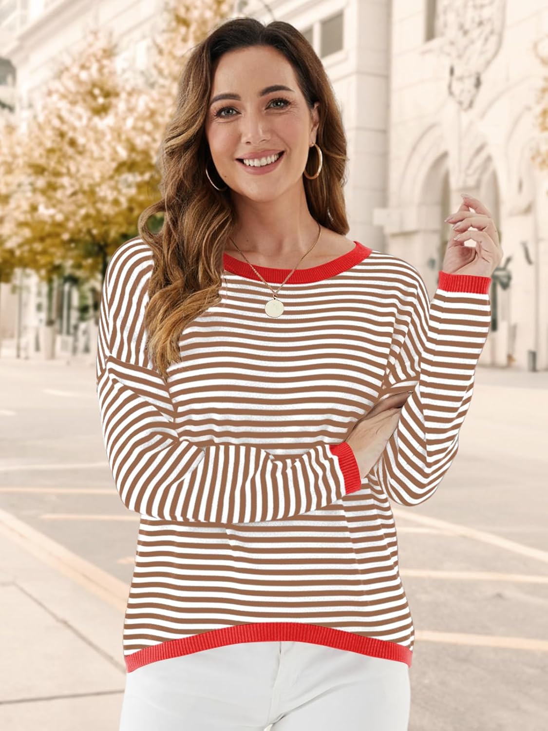 Thumbnail 3 de Cuptacc Pullover Damen Gestreiftes Sweatshirt