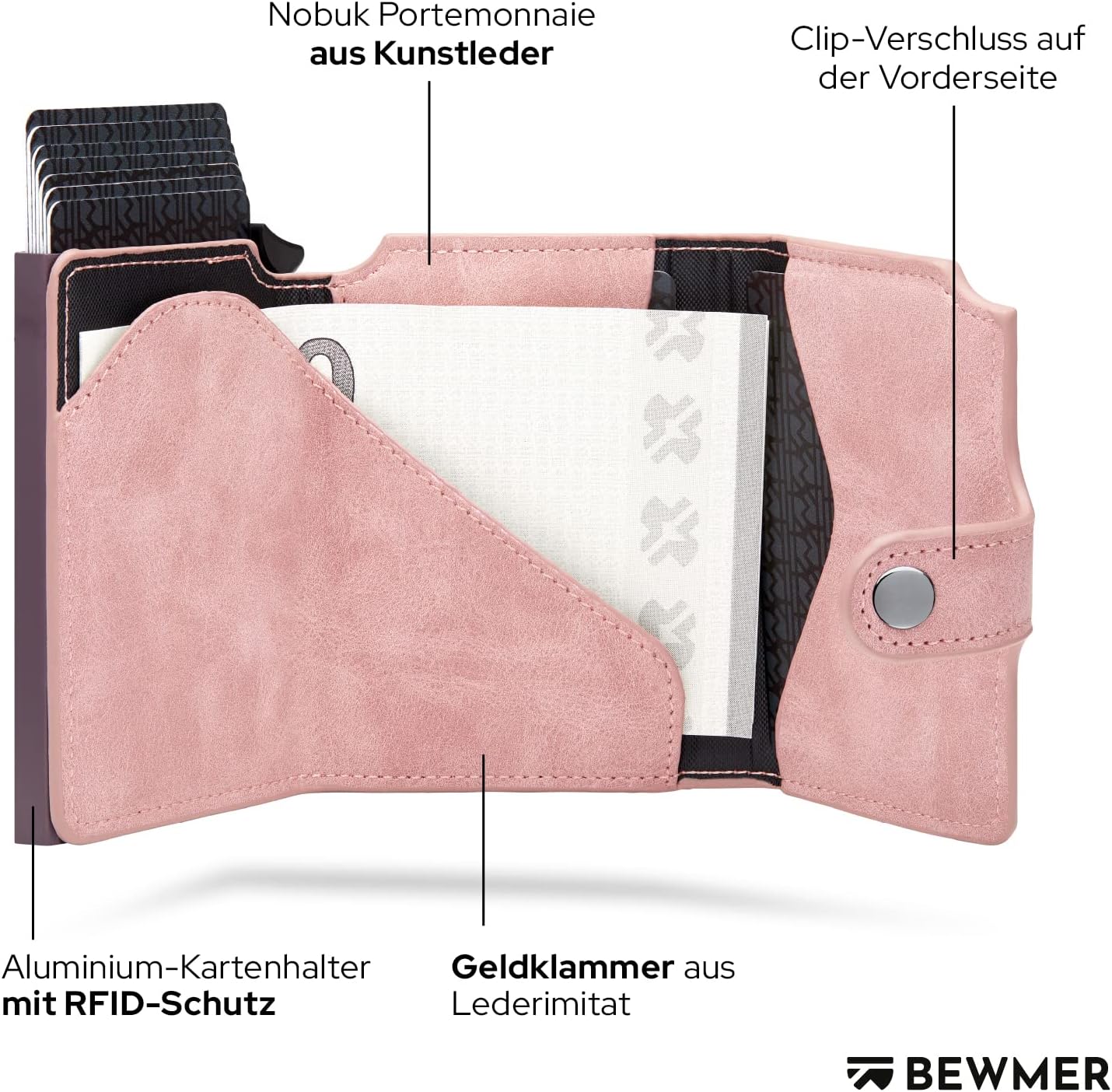 Thumbnail 3 de BEWMER v2 Shielded Slim Wallet mit Münzfach – RFID-Schutz, Münzfach und Platz für 9 Karten
