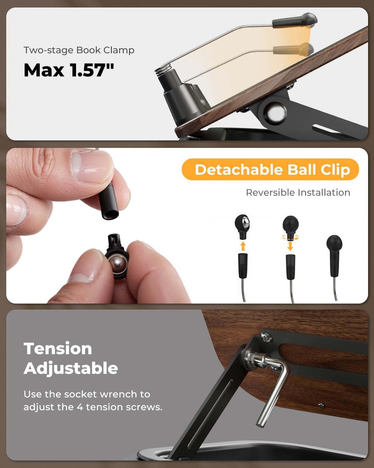 Detalle 2 de SupeDesk Adjustable Lap Book Stand