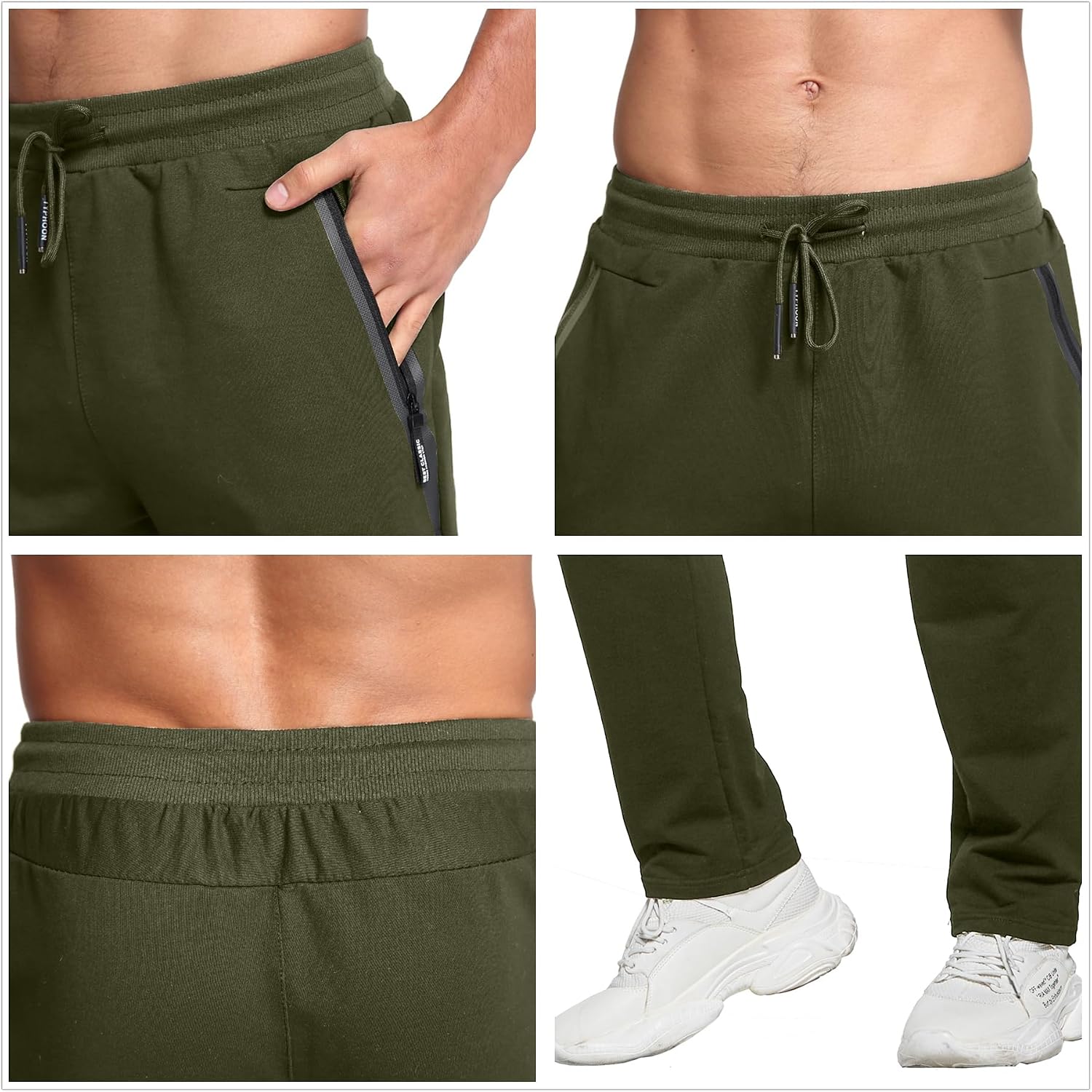 Detalle 2 de ZOXOZ Jogginghose Herren Slim Fit - Trainingshose aus Baumwolle mit Reißverschluss-Taschen