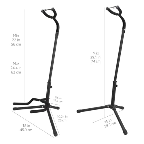 Detalle 2 de Amazon Basics Height Adjustable Foldable Guitar Stand with Secure Support