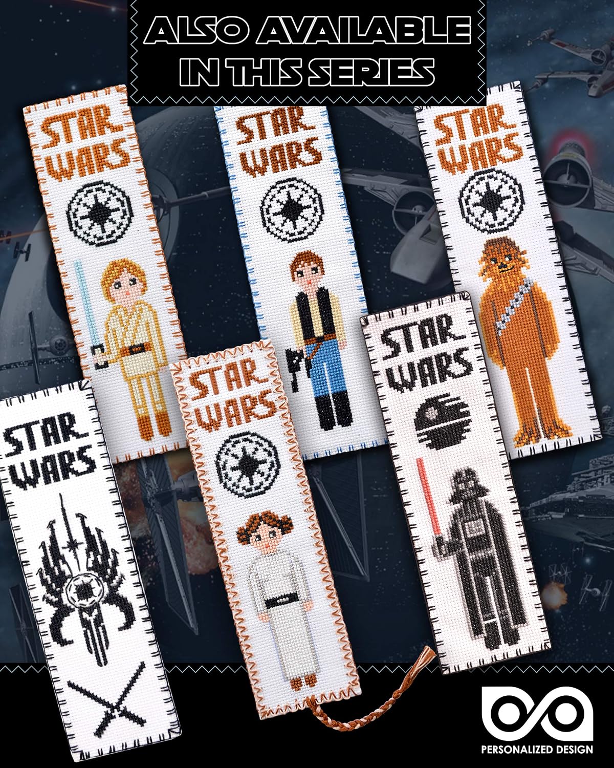 Thumbnail 6 de Personalized.Design「スター・ウォーズ：マンダロリアン」クロスステッチしおりキット 16カウント・8色