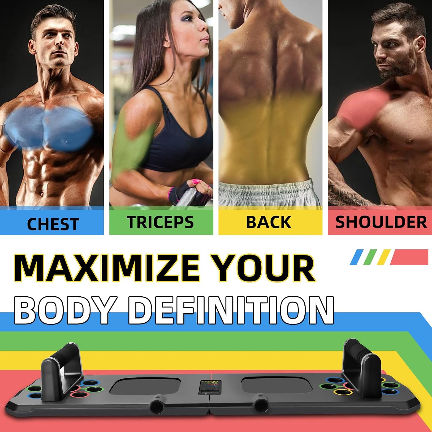 Detalle 2 de Push Up Board with Automatic Count – 24 in 1 press up exercise system for home workouts