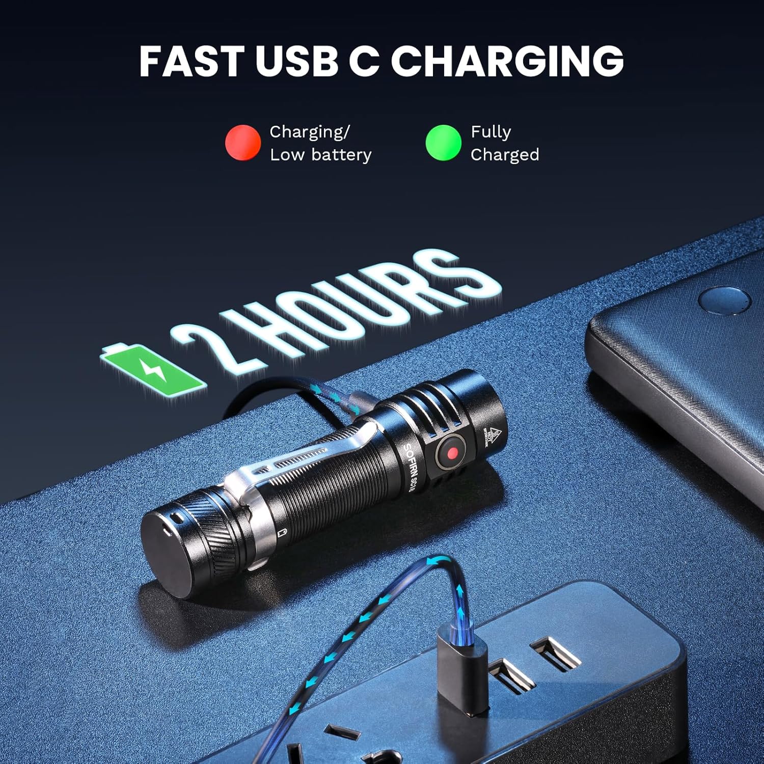 Thumbnail 2 de Sofirn SC18 torcia LED ricaricabile IP68 da campeggio ed emergenza, fino a 1800 lm, USB-C