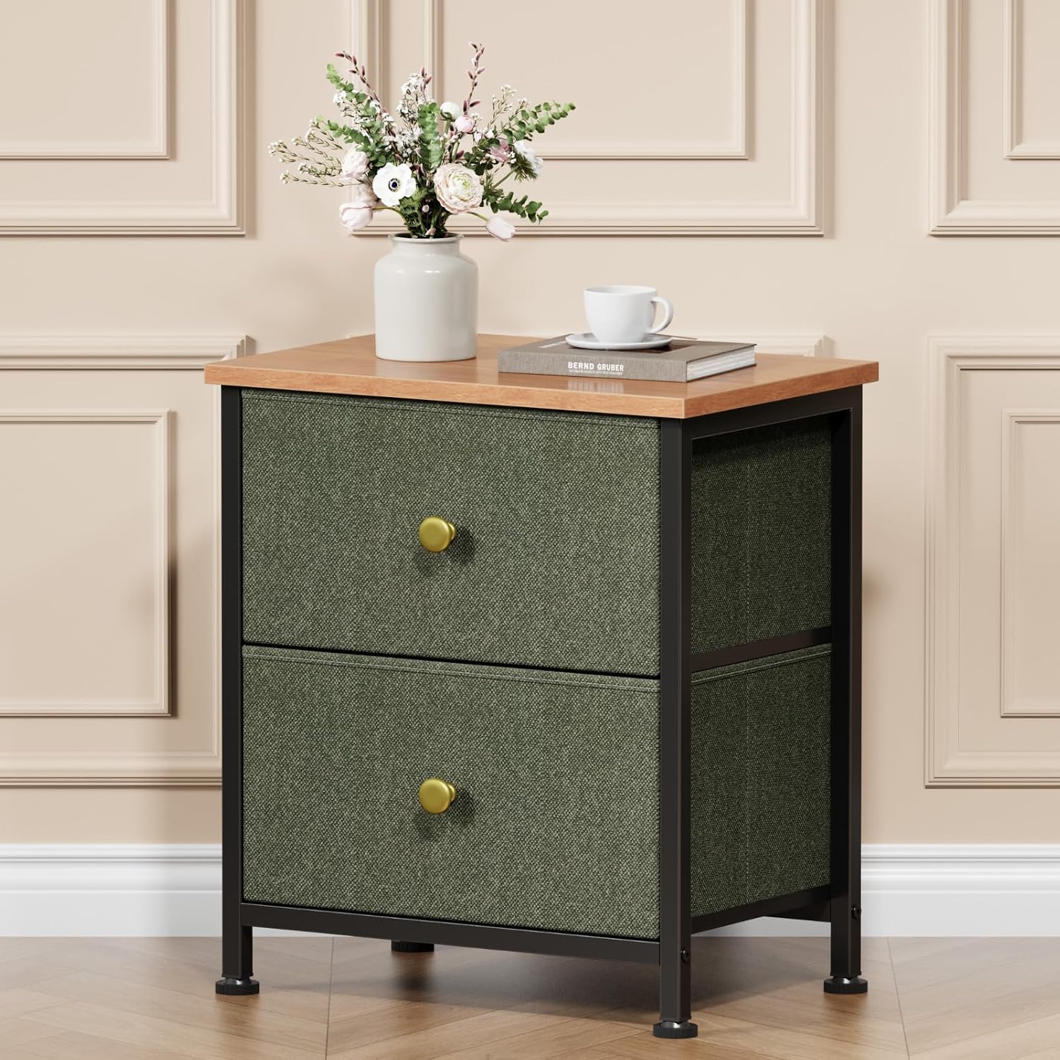 Detalle 2 de Sweetcrispy Nightstand with 2 Fabric Drawers