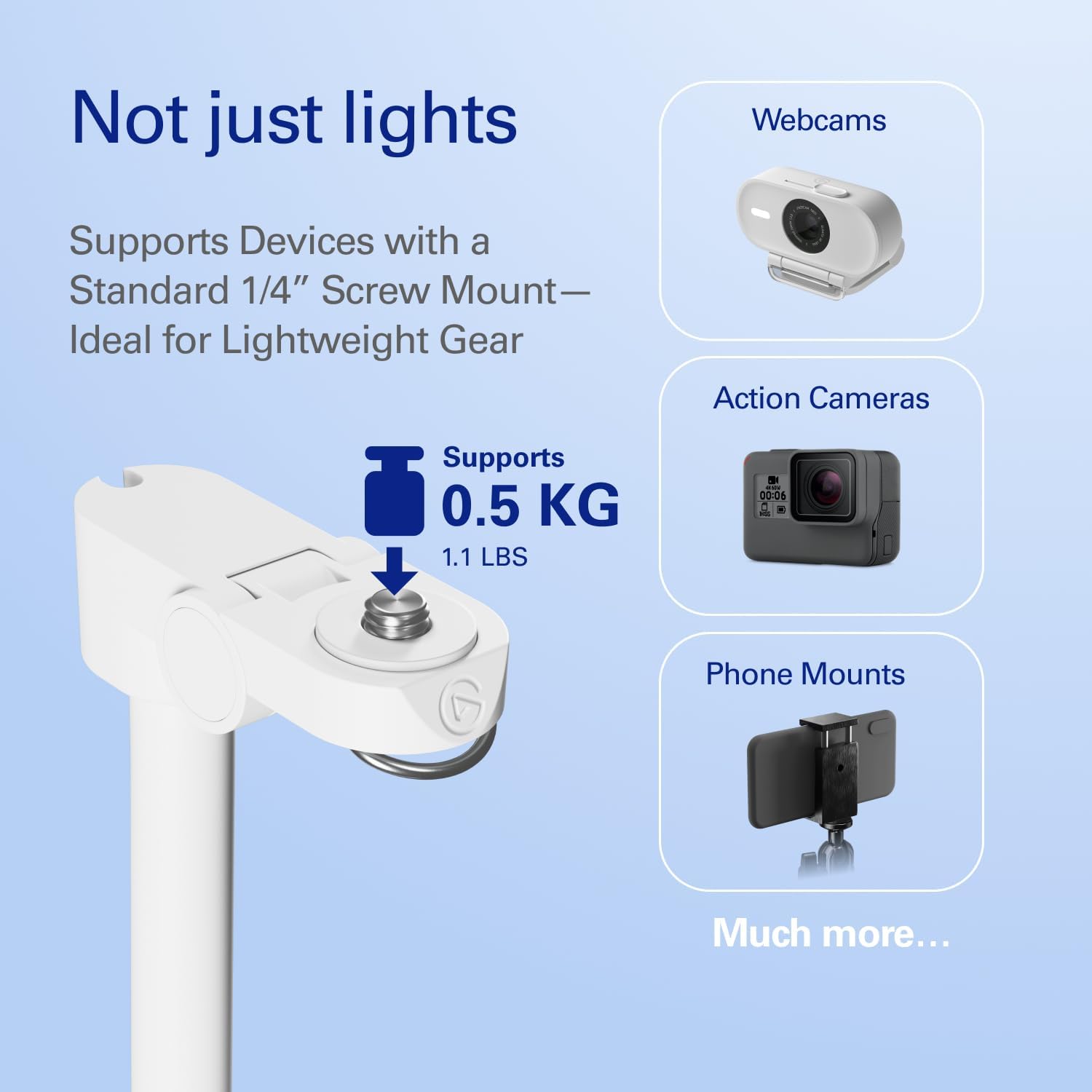 Thumbnail 3 de Elgato Stand pour Key Light Neo – Support de Bureau robuste et ajustable avec base lestée