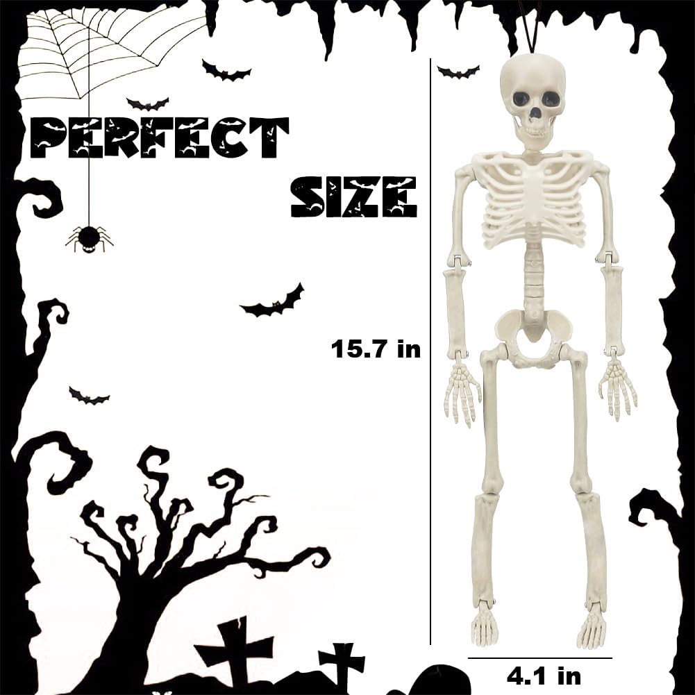 Detalle de WODMAZ LXZW-WSJGJ 16-Inch Posable Halloween Skeletons, 5-Pack