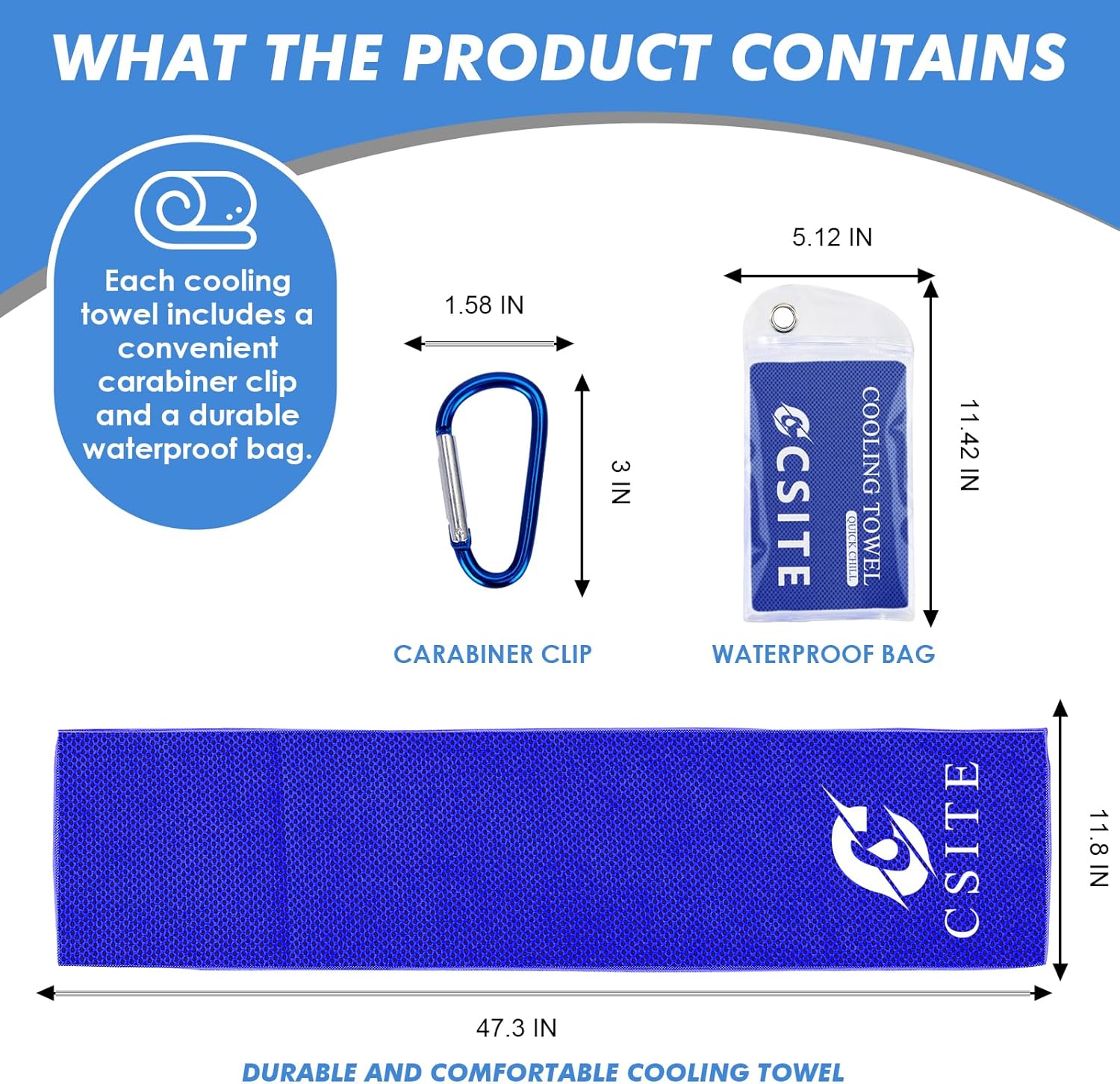 Thumbnail 3 de CSITE 4 Pack Cooling Towels (47"x12") for Neck and Face