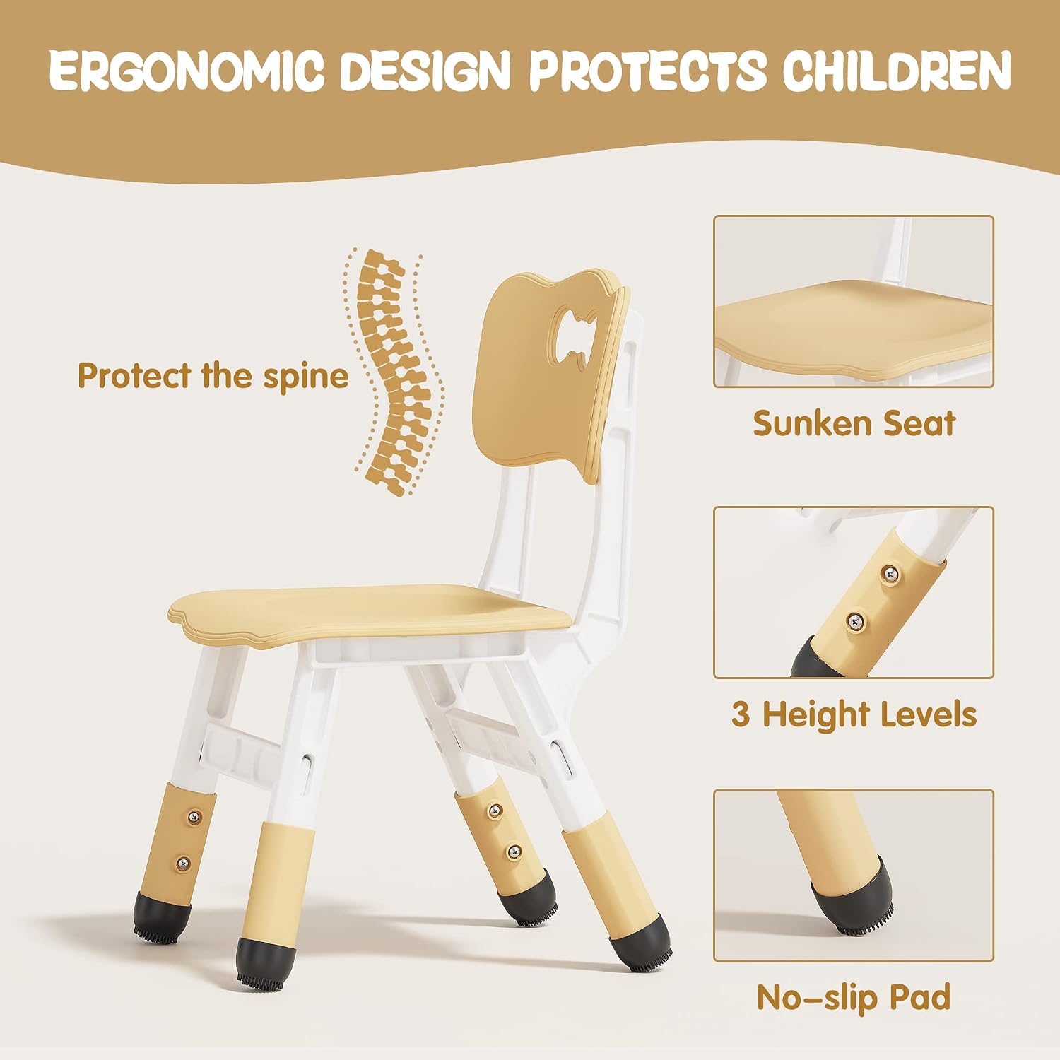 Detalle de Brelley Kids' Table and Chair Set, HDPE