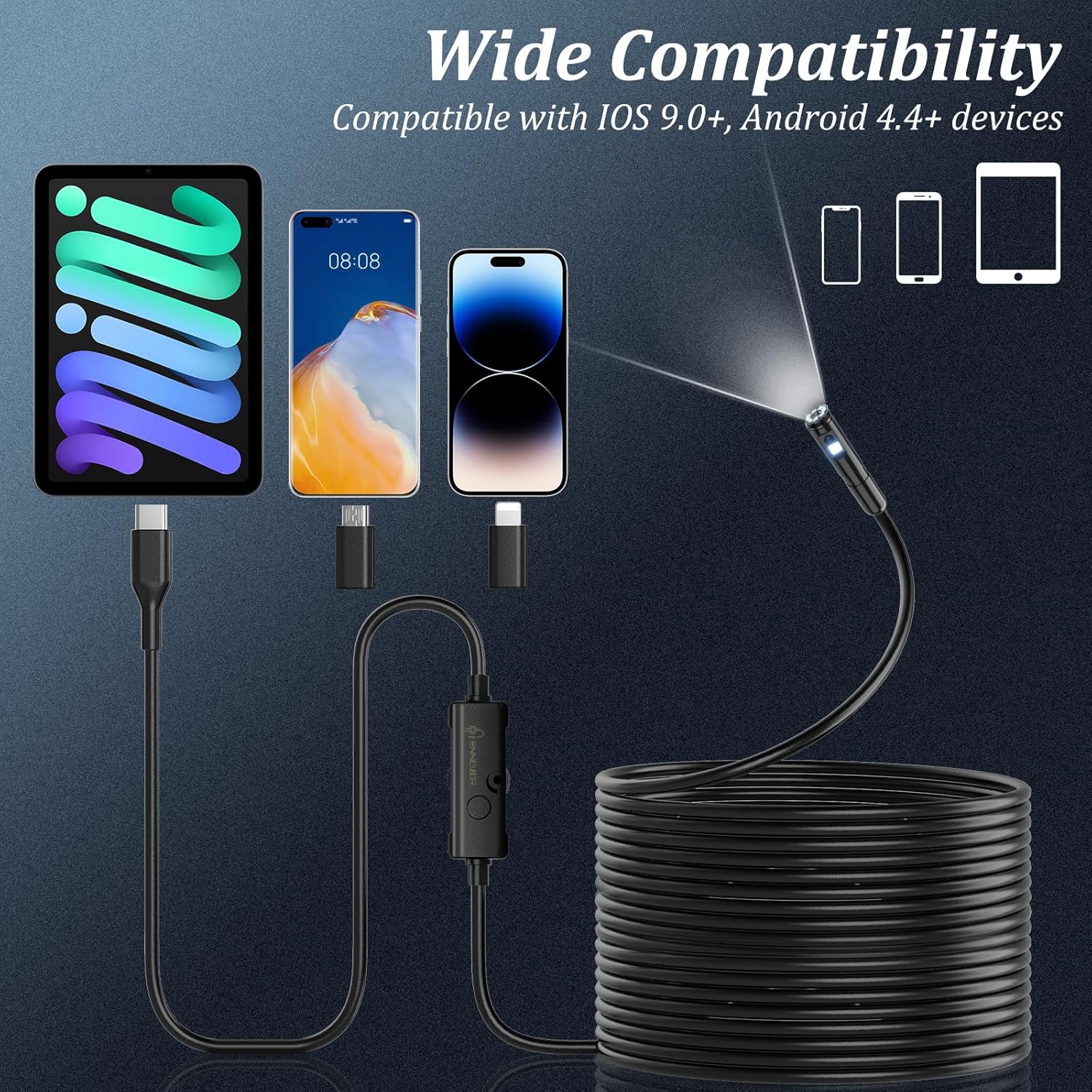 Detalle de Ennovor Endoscopio smartphone 1920P HD