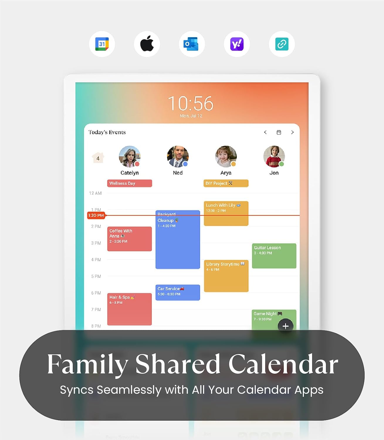Detalle de Cozyla Mate Digital Calendar+ 2 (24 inch) smart wall planner with touch display for family schedules & chores