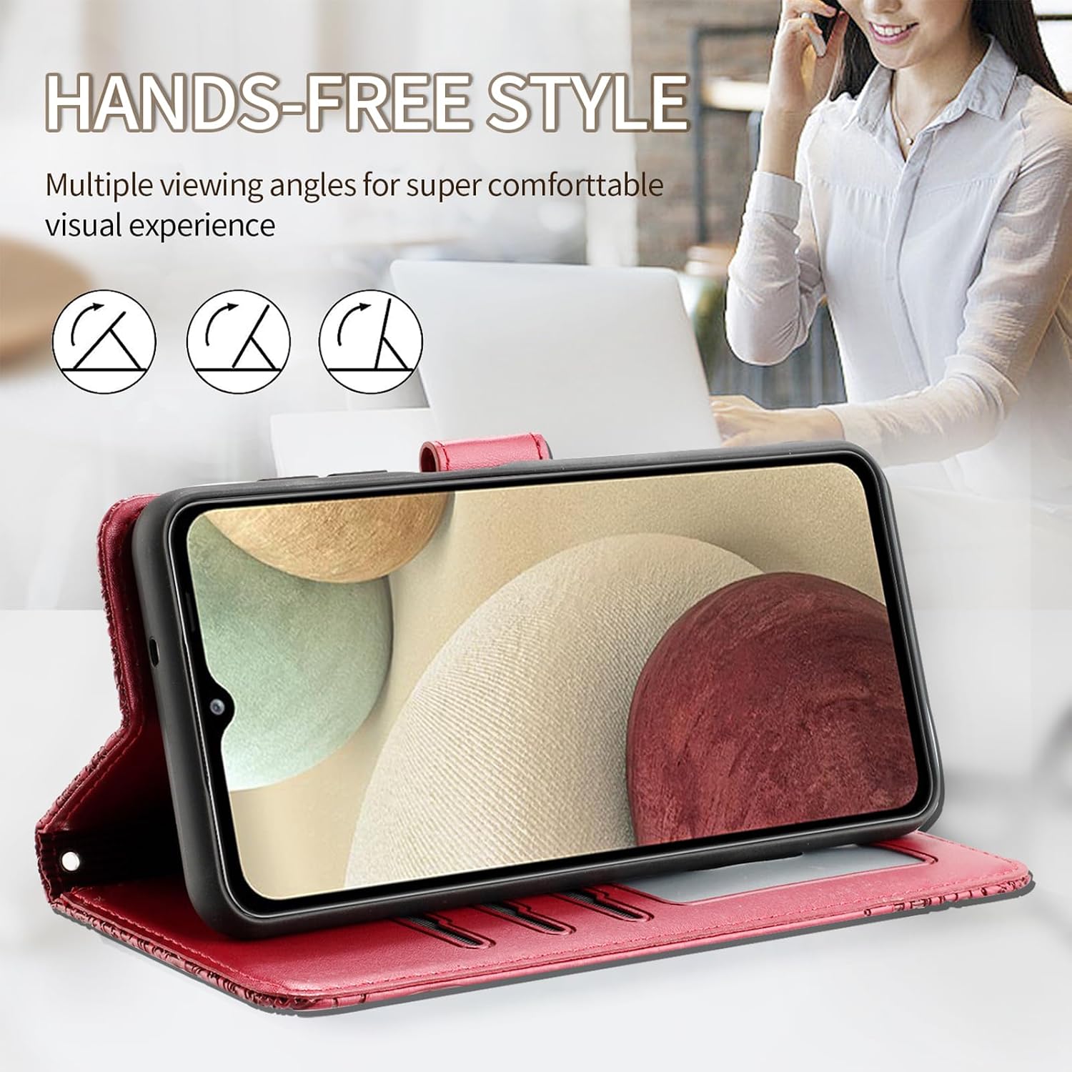 Detalle de FALUWONRU Galaxy A20e wallet case 5.8 inch