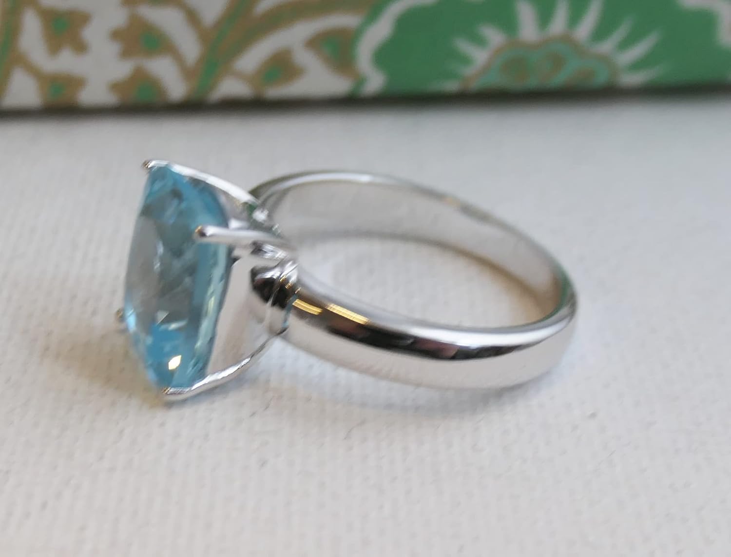 Thumbnail 4 de Kissenschliff Blautopas Sterling Silber Ring
