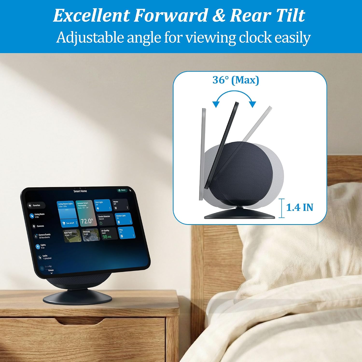 Detalle de PlusAcc Stand for Show 11 & Show 8 (2025 Release) and iPhone Models — Adjustable Tilt Table Display