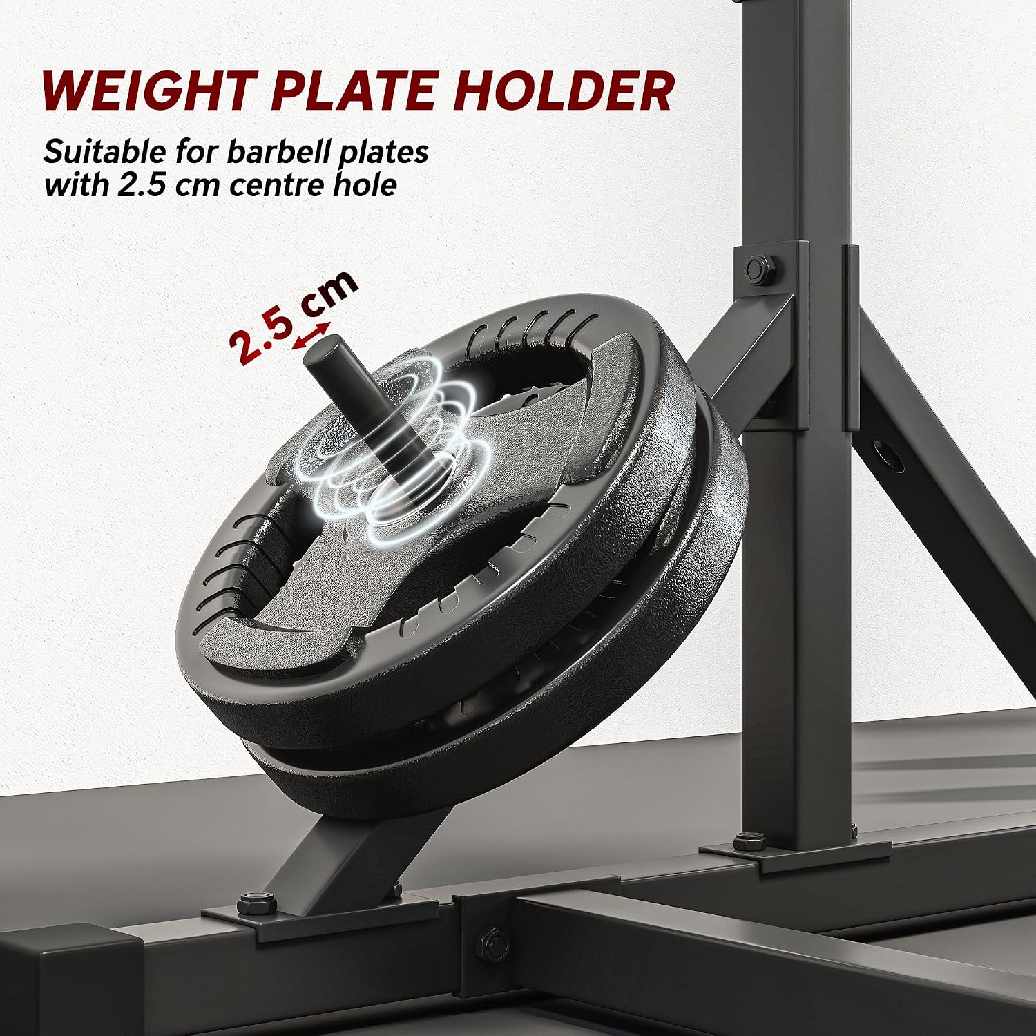 Detalle de Soozier A91-415V01BK Adjustable Squat Rack with Pull-Up Bar, 440 lb Capacity