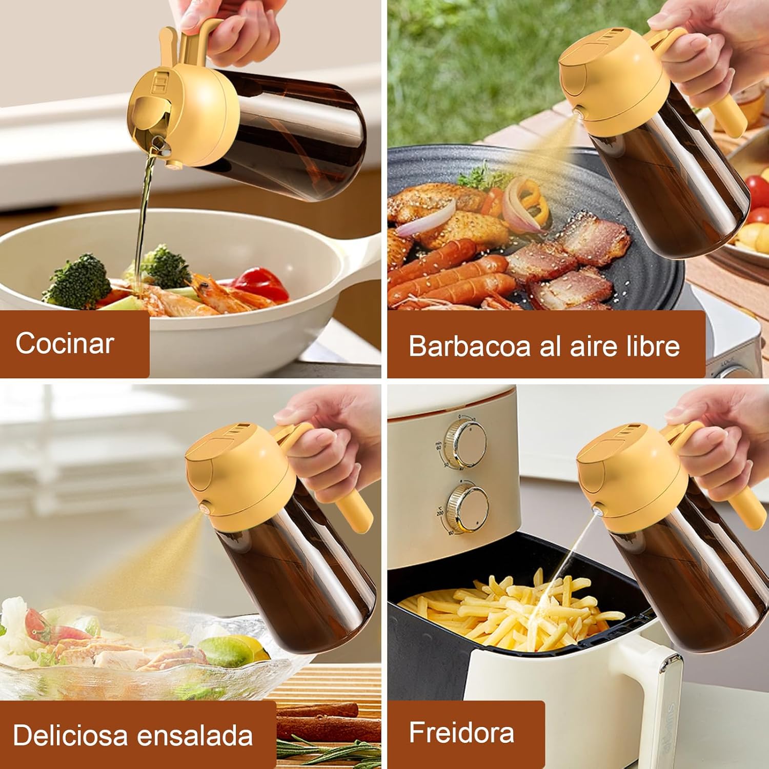 Thumbnail 4 de YARRAMATE Dispensador de Aceite de Oliva 2 en 1 🥄 Ámbar 470ml