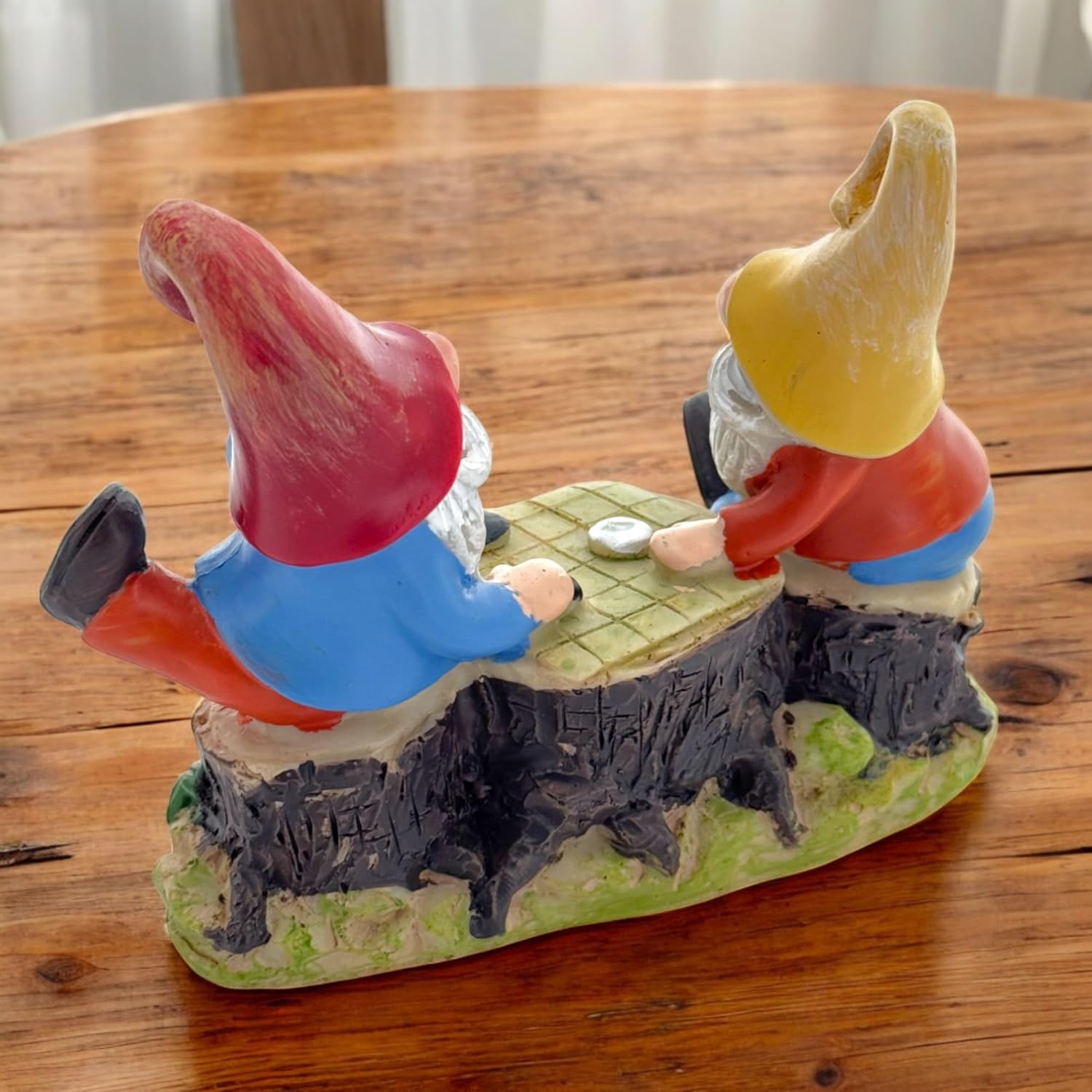 Detalle de MIJOMA Gartenzwerge Dekofigur wetterfest – Zwerge auf Wippe und im Spiel, 13x10x6 cm